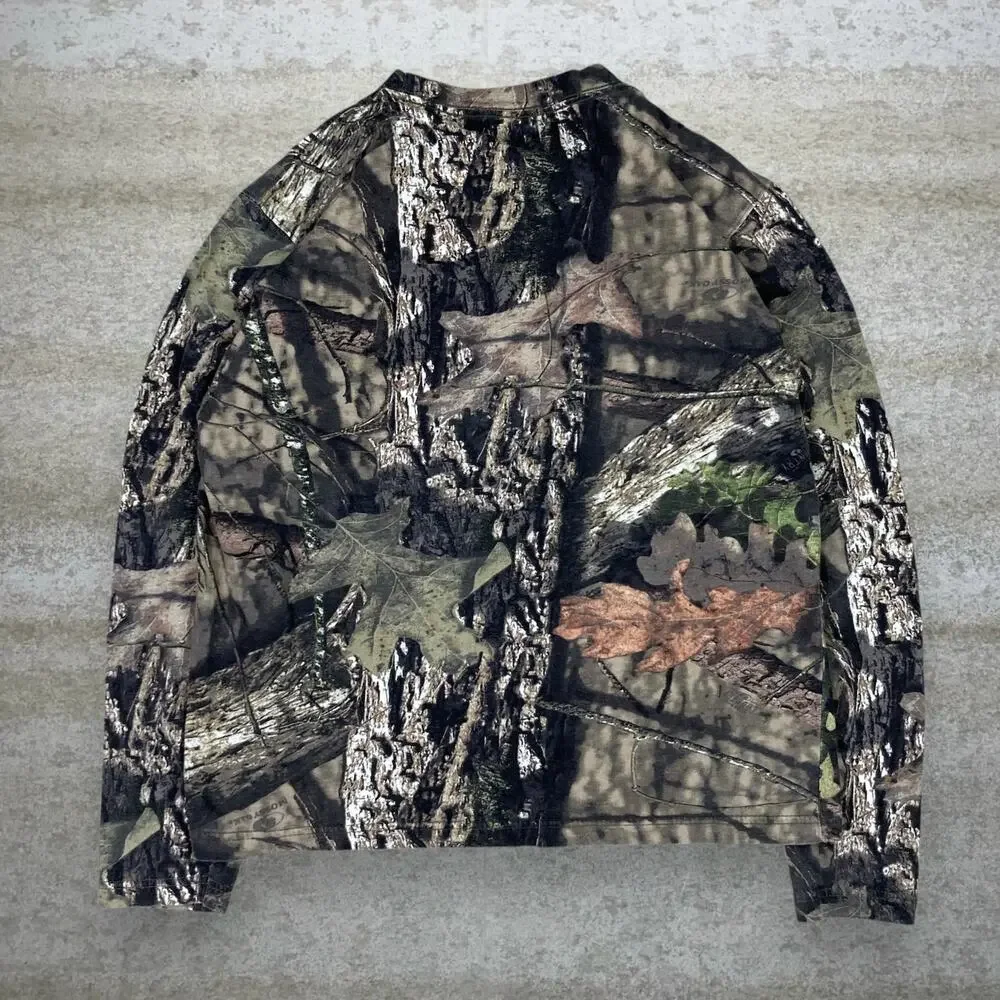 Vintage 90s Mossy Oak Shirt Mens L Hunting Camo Cotton Long Sleeve Woodland
